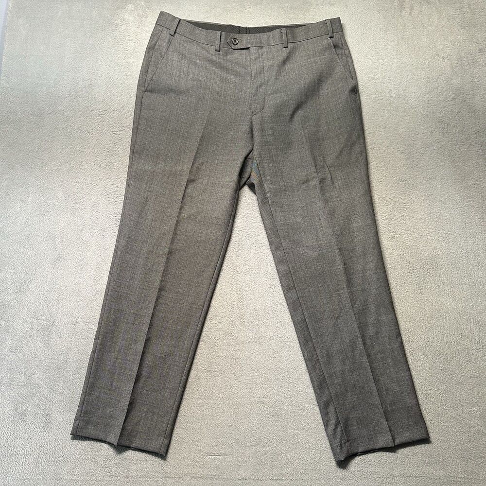 Lauren Ralph Lauren Mens 36X30 Gray Dress Pants 100% Wool Straight Leg Preppy